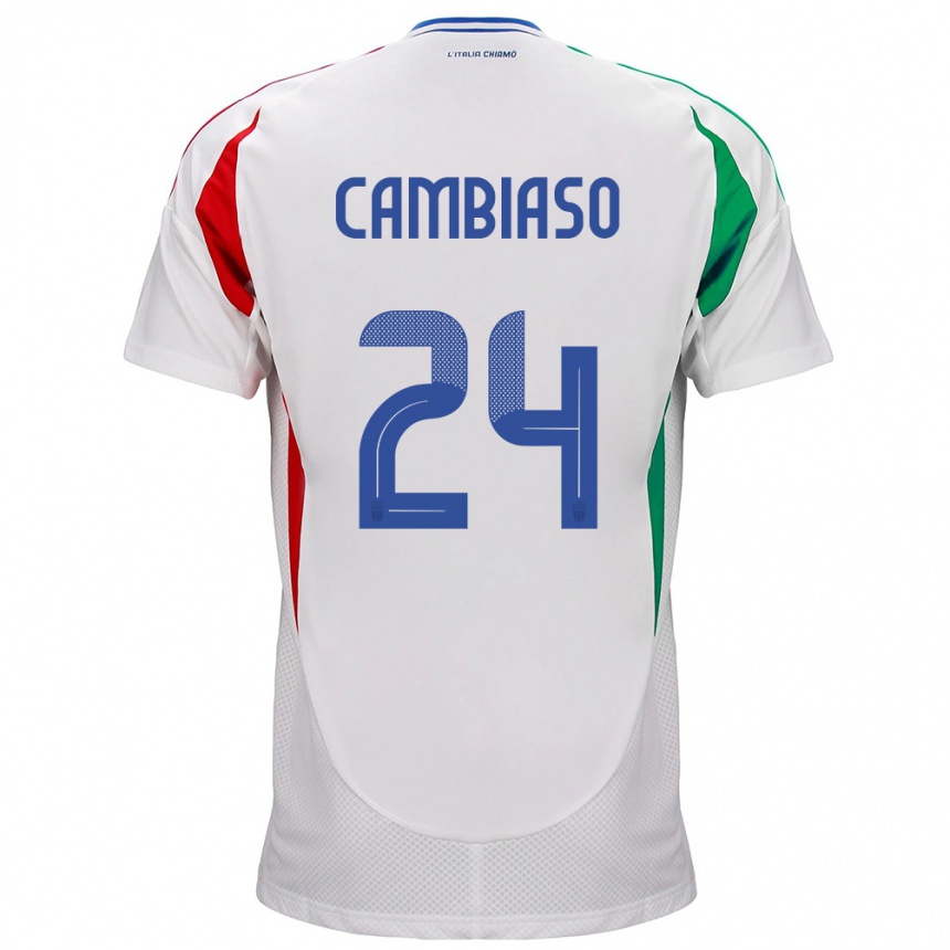 Kids Football Italy Andrea Cambiaso #24 White Away Jersey 24-26 T-Shirt