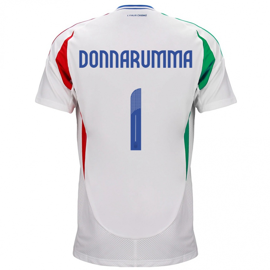 Kids Football Italy Gianluigi Donnarumma #1 White Away Jersey 24-26 T-Shirt
