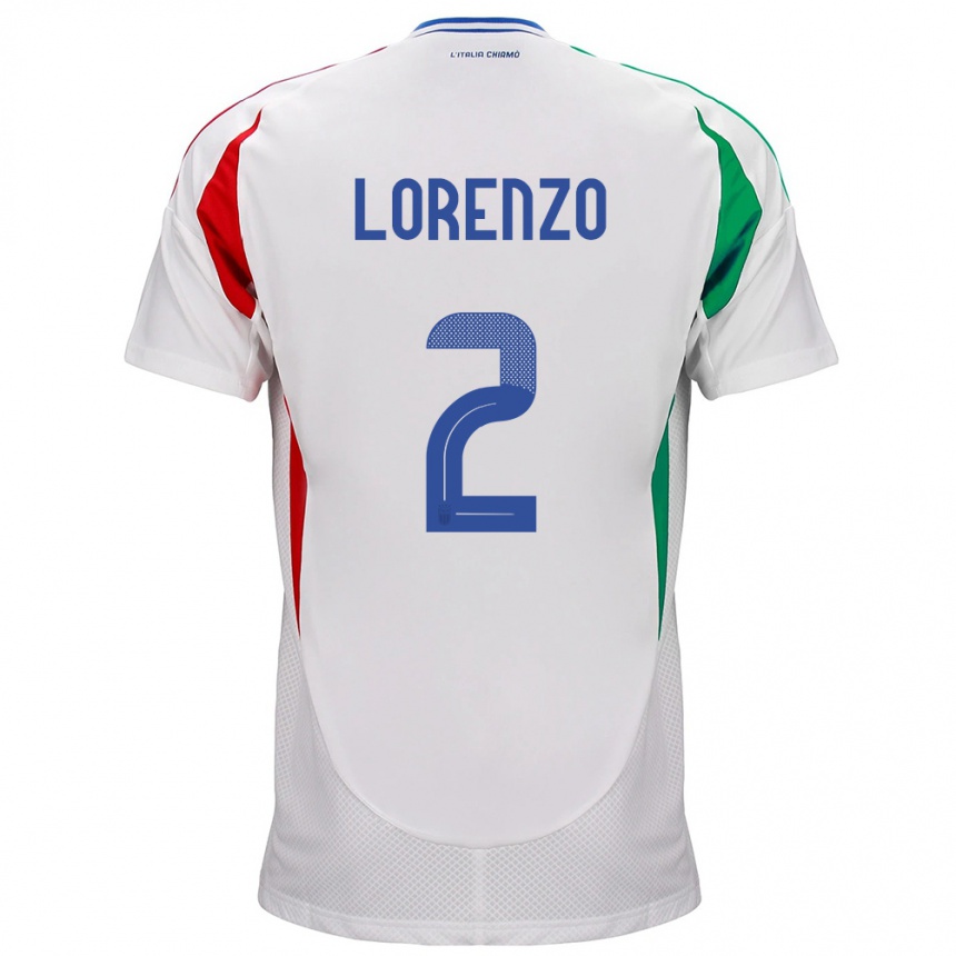 Kids Football Italy Giovanni Di Lorenzo #2 White Away Jersey 24-26 T-Shirt