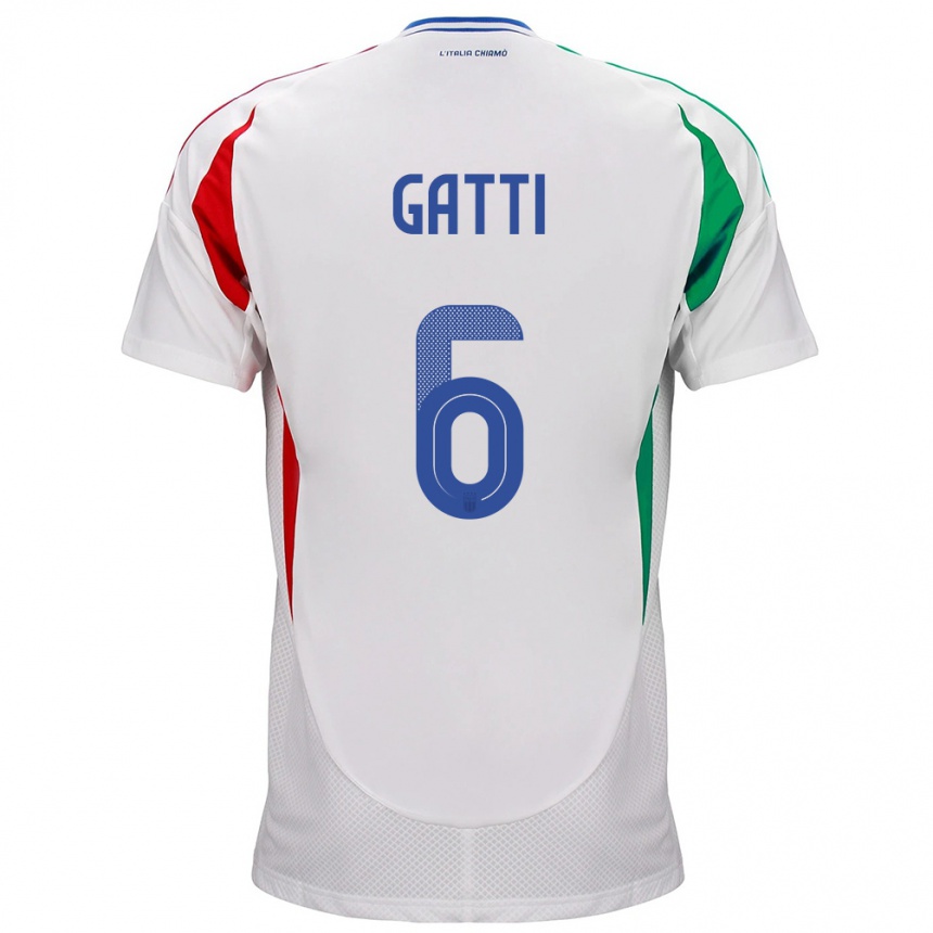 Kids Football Italy Federico Gatti #6 White Away Jersey 24-26 T-Shirt