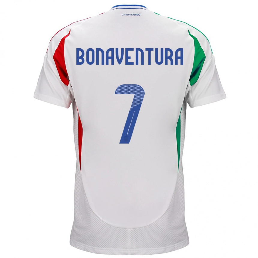 Kids Football Italy Giacomo Bonaventura #7 White Away Jersey 24-26 T-Shirt