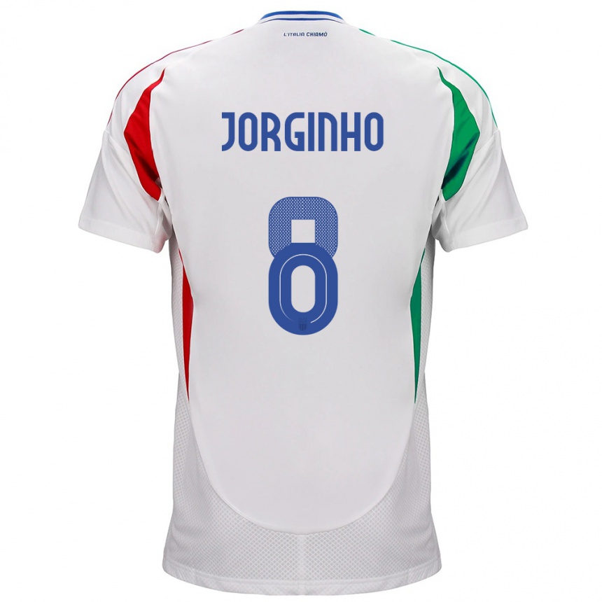 Kids Football Italy Jorginho #8 White Away Jersey 24-26 T-Shirt