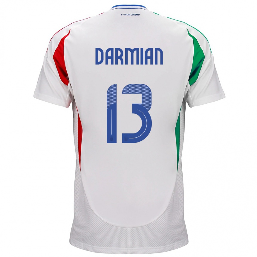 Kids Football Italy Matteo Darmian #13 White Away Jersey 24-26 T-Shirt