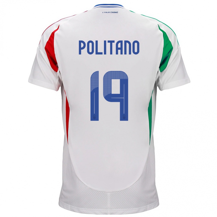 Kids Football Italy Matteo Politano #19 White Away Jersey 24-26 T-Shirt