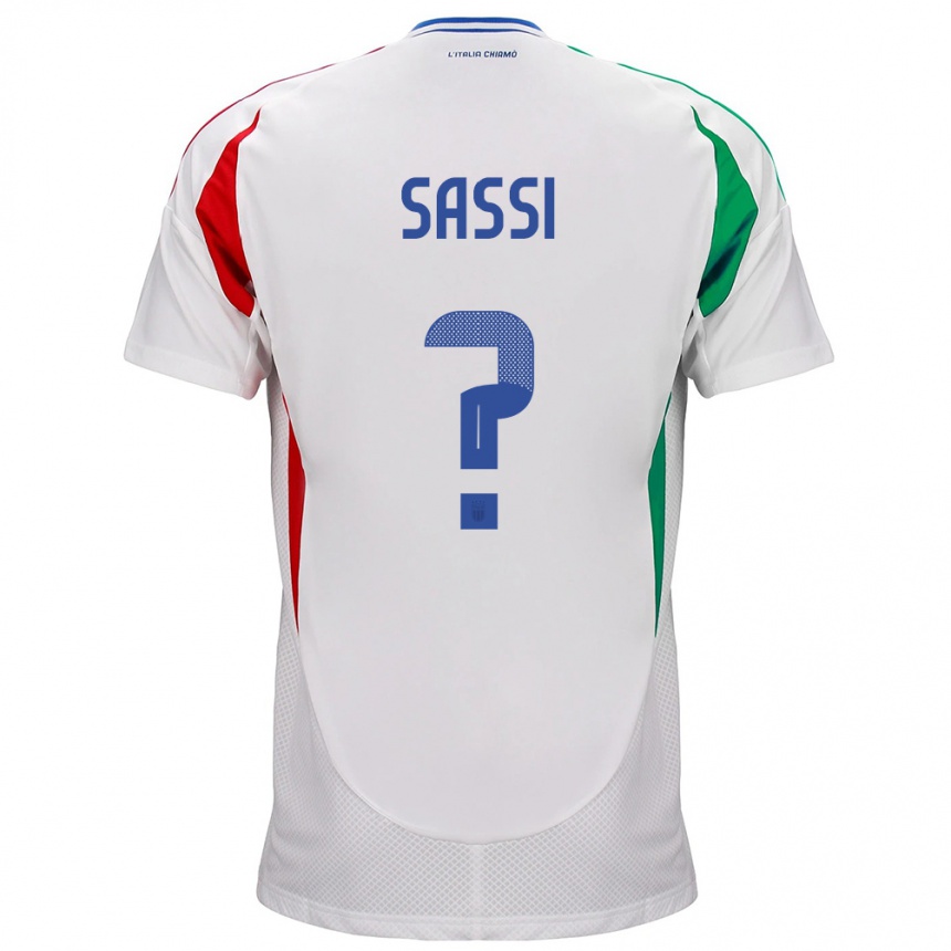 Kids Football Italy Jacopo Sassi #0 White Away Jersey 24-26 T-Shirt