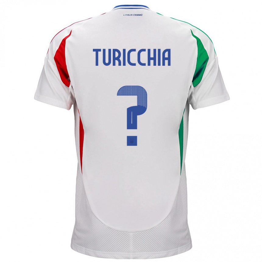 Kids Football Italy Riccardo Turicchia #0 White Away Jersey 24-26 T-Shirt