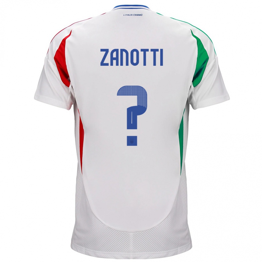 Kids Football Italy Mattia Zanotti #0 White Away Jersey 24-26 T-Shirt