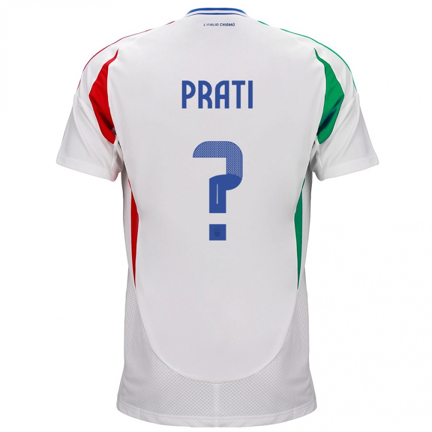 Kids Football Italy Matteo Prati #0 White Away Jersey 24-26 T-Shirt