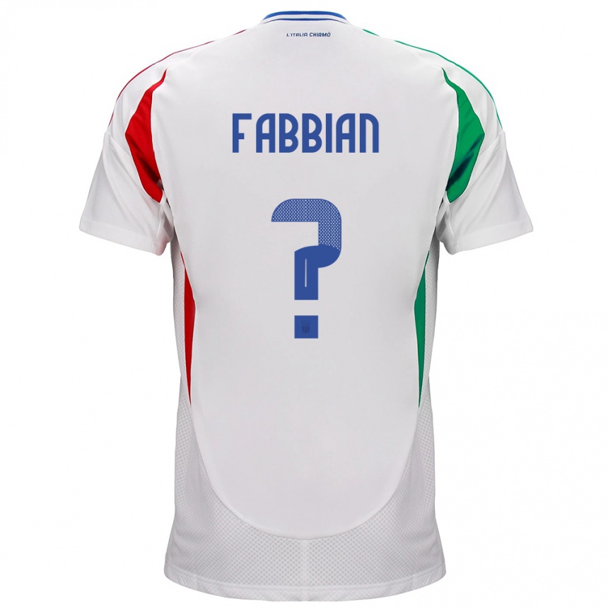 Kids Football Italy Giovanni Fabbian #0 White Away Jersey 24-26 T-Shirt