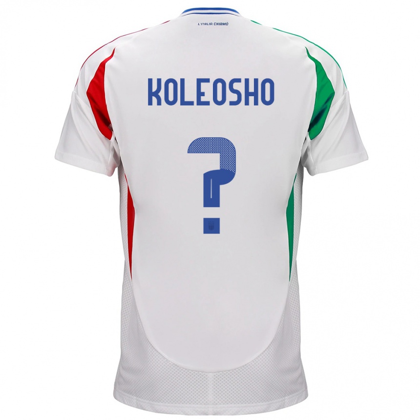 Kids Football Italy Luca Koleosho #0 White Away Jersey 24-26 T-Shirt