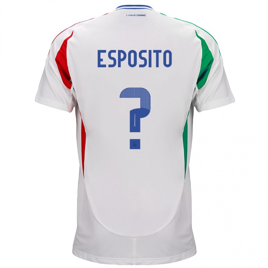 Kids Football Italy Francesco Pio Esposito #0 White Away Jersey 24-26 T-Shirt