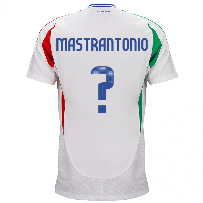 Kids Football Italy Davide Mastrantonio #0 White Away Jersey 24-26 T-Shirt