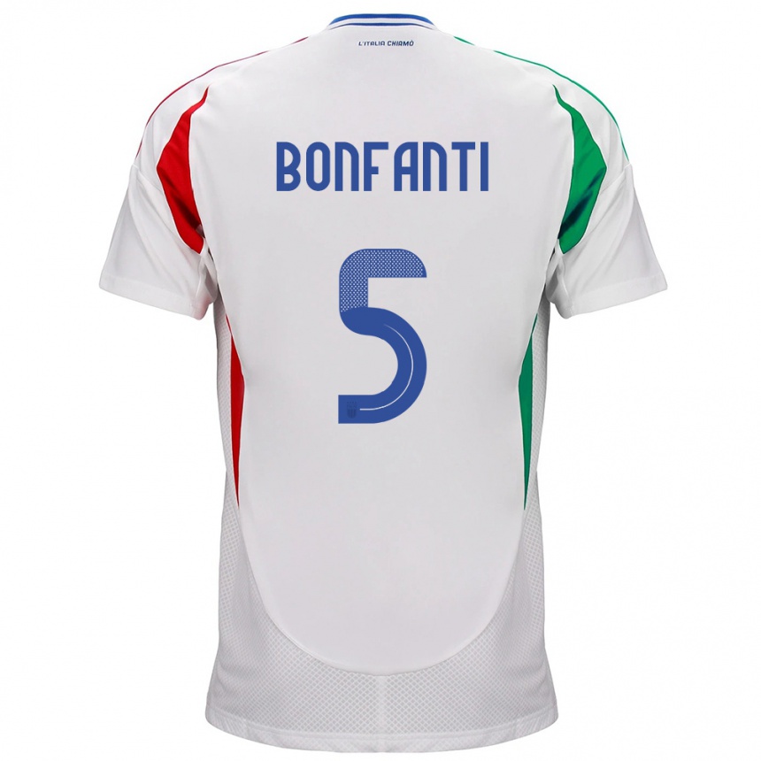 Kids Football Italy Giovanni Bonfanti #5 White Away Jersey 24-26 T-Shirt