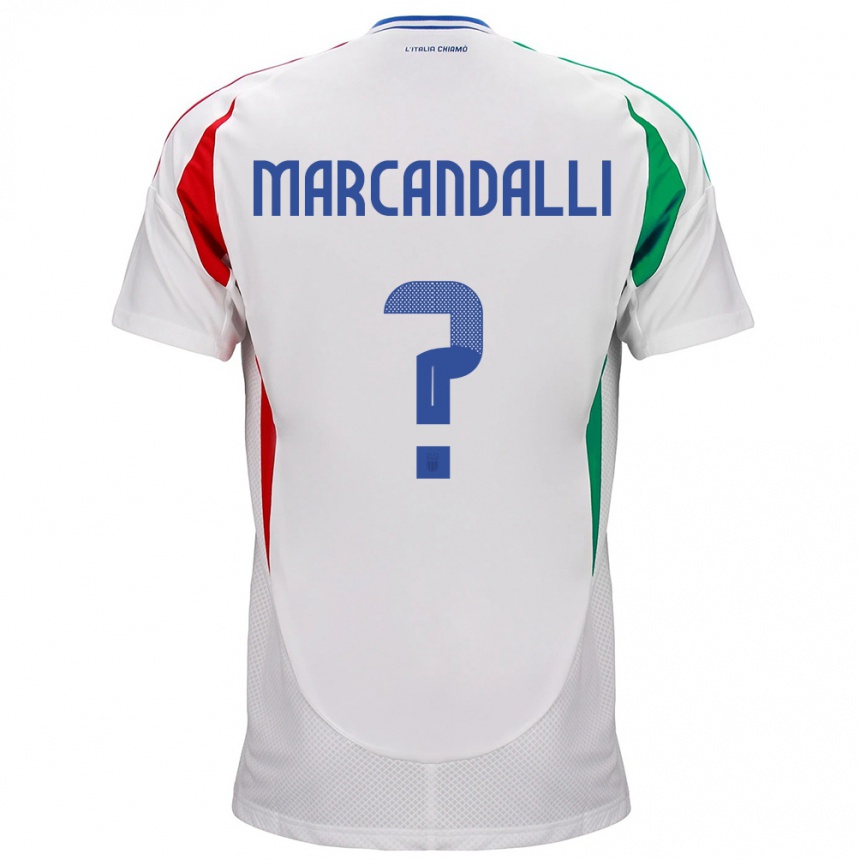 Kids Football Italy Alessandro Marcandalli #0 White Away Jersey 24-26 T-Shirt