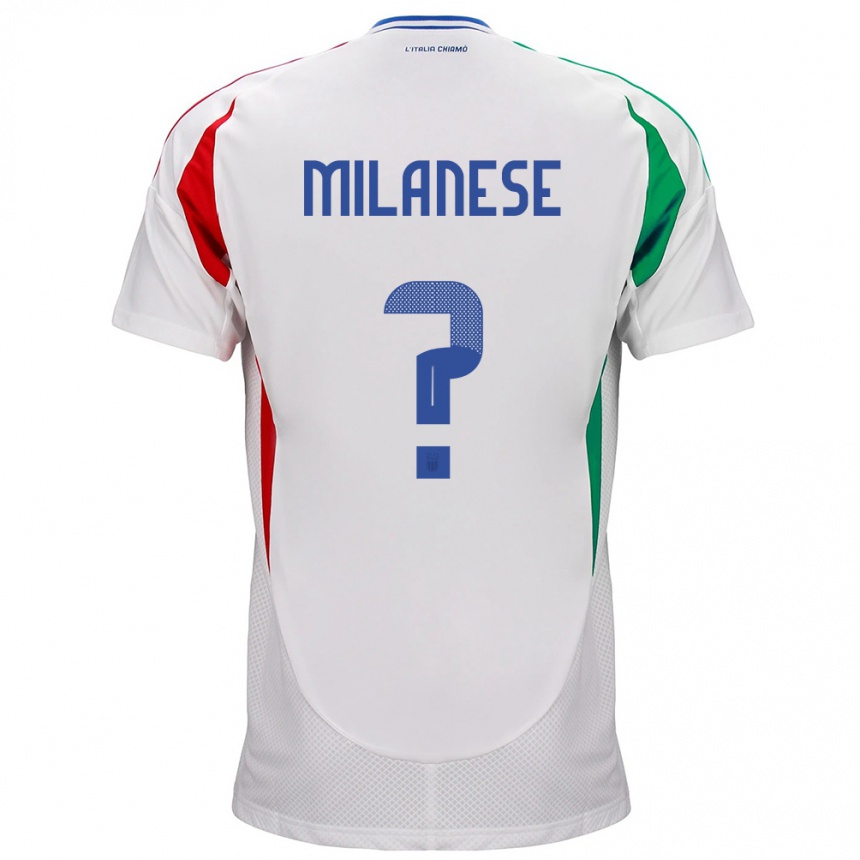 Kids Football Italy Tommaso Milanese #0 White Away Jersey 24-26 T-Shirt