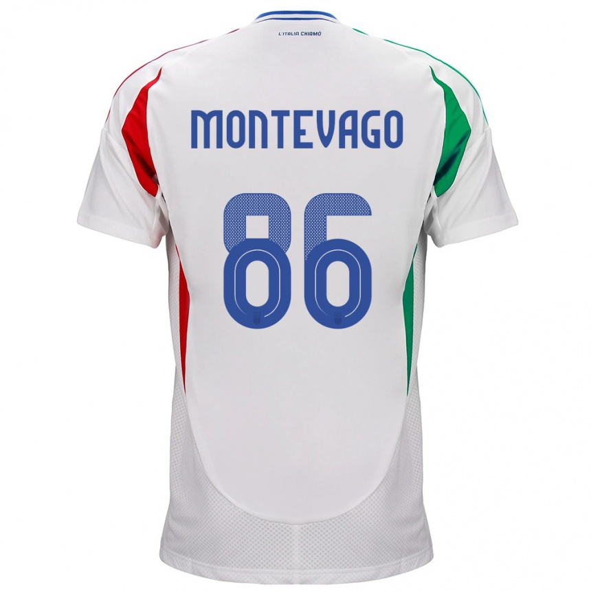 Kids Football Italy Daniele Montevago #86 White Away Jersey 24-26 T-Shirt