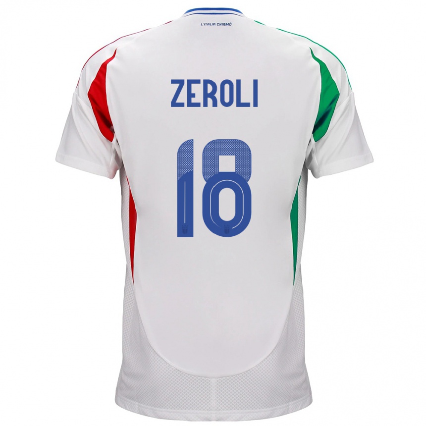 Kids Football Italy Kevin Zeroli #18 White Away Jersey 24-26 T-Shirt