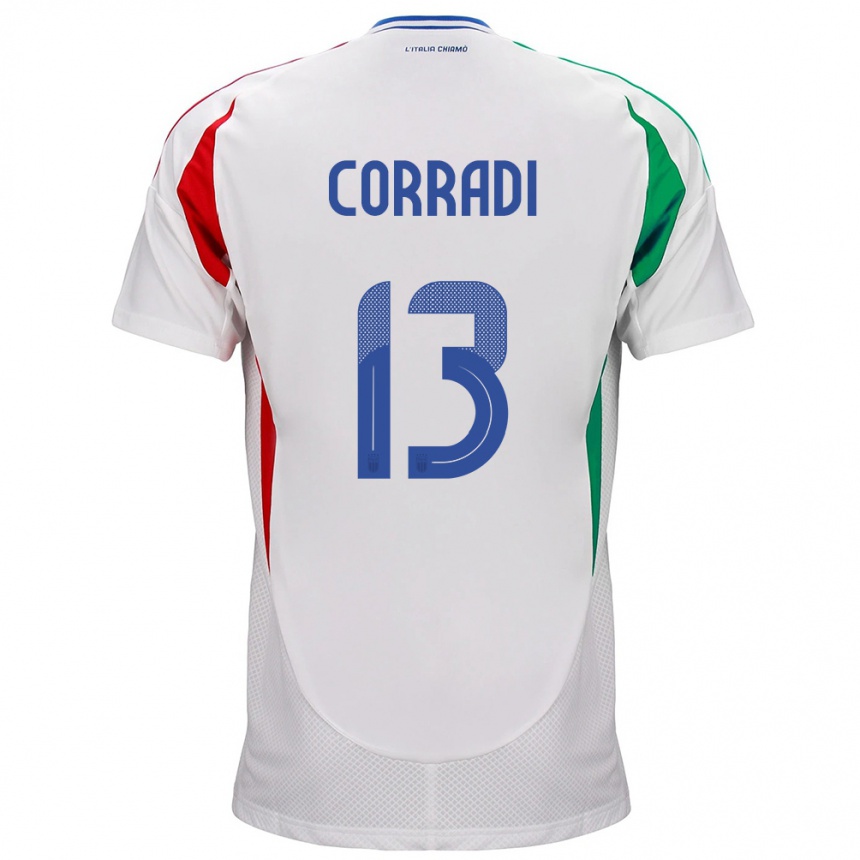 Kids Football Italy Christian Corradi #13 White Away Jersey 24-26 T-Shirt