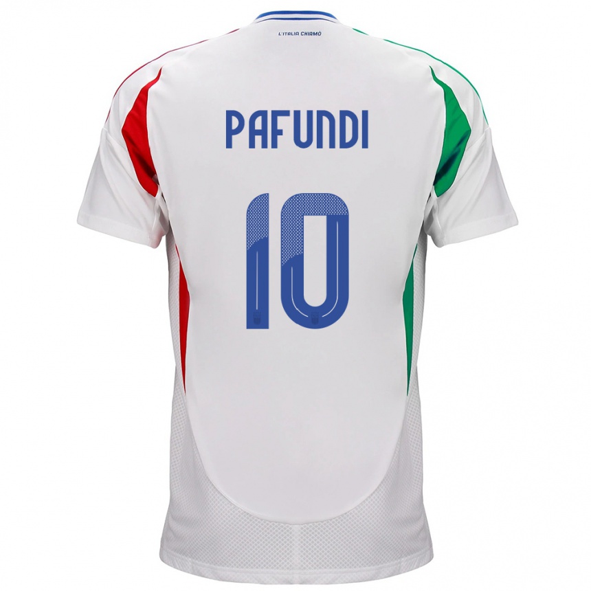Kids Football Italy Simone Pafundi #10 White Away Jersey 24-26 T-Shirt