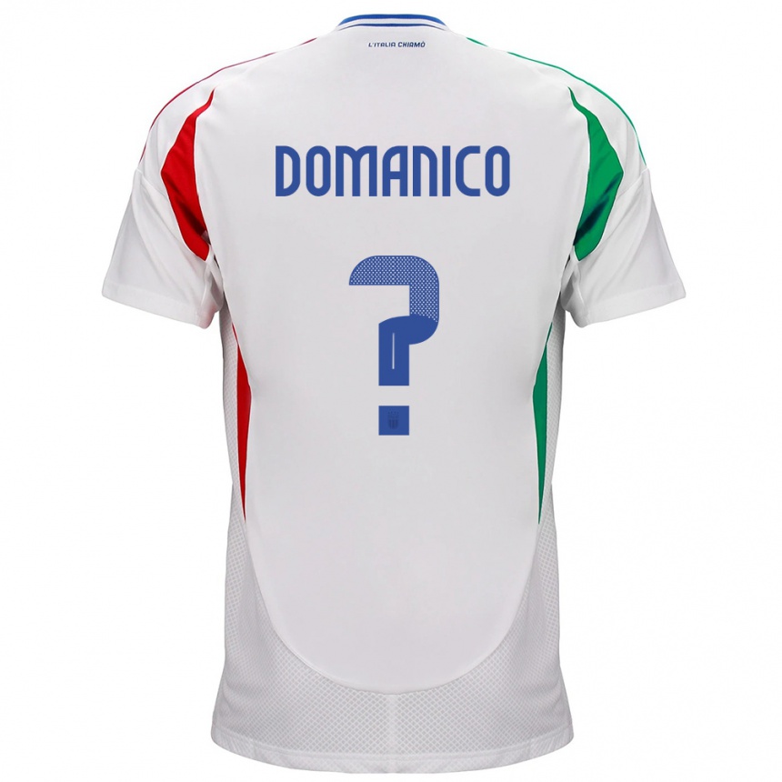 Kids Football Italy Saverio Domanico #0 White Away Jersey 24-26 T-Shirt