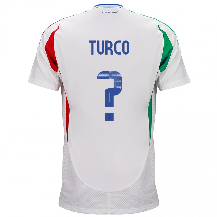 Kids Football Italy Stefano Turco #0 White Away Jersey 24-26 T-Shirt