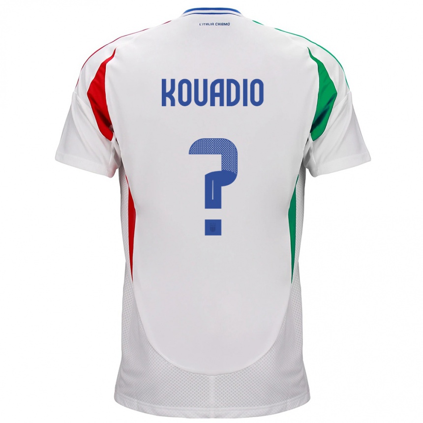 Kids Football Italy Eddy Kouadio #0 White Away Jersey 24-26 T-Shirt
