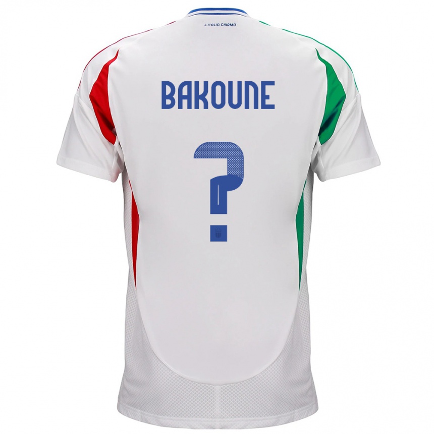 Kids Football Italy Adam Bakoune #0 White Away Jersey 24-26 T-Shirt