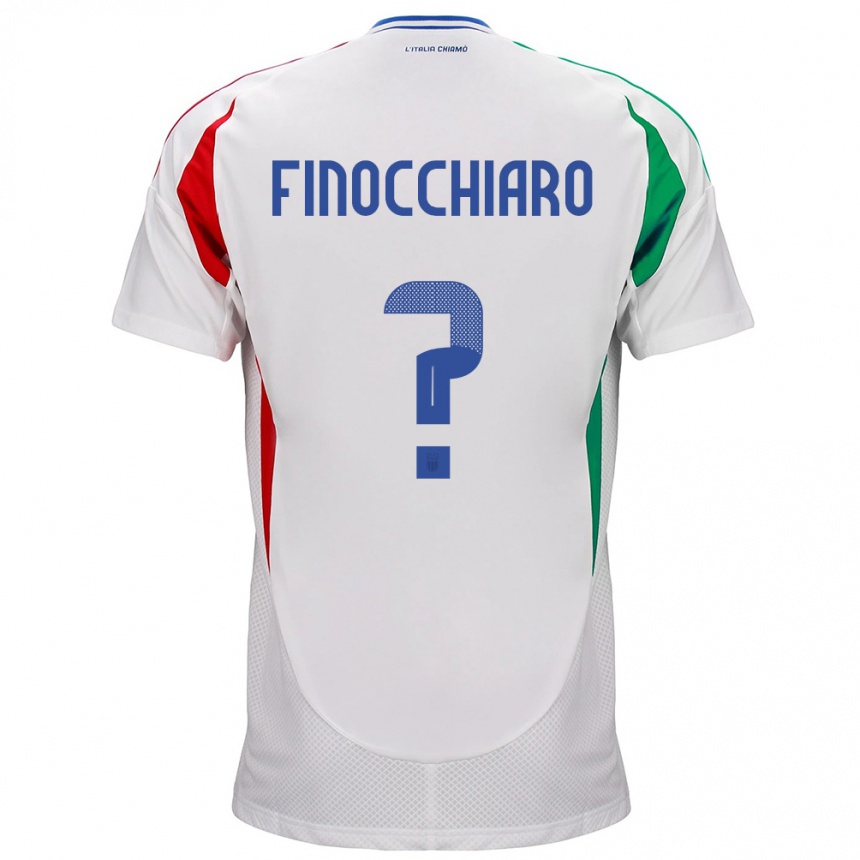 Kids Football Italy Gabriele Finocchiaro #0 White Away Jersey 24-26 T-Shirt