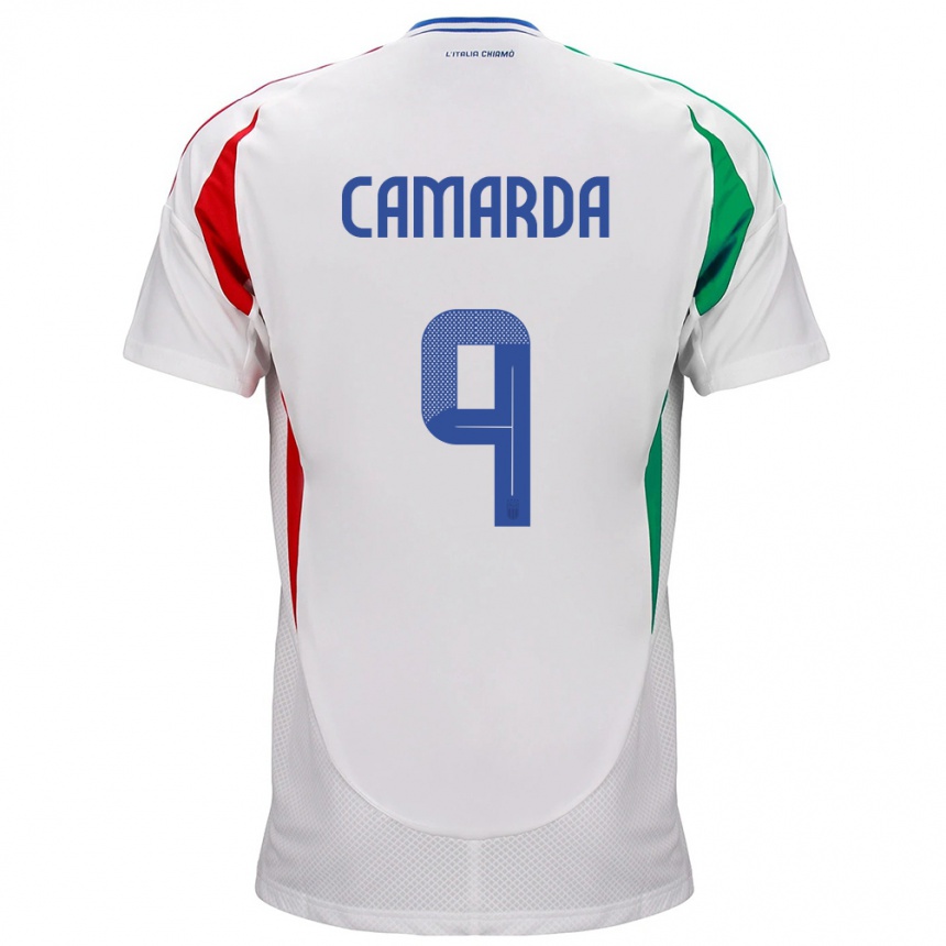 Kids Football Italy Francesco Camarda #9 White Away Jersey 24-26 T-Shirt