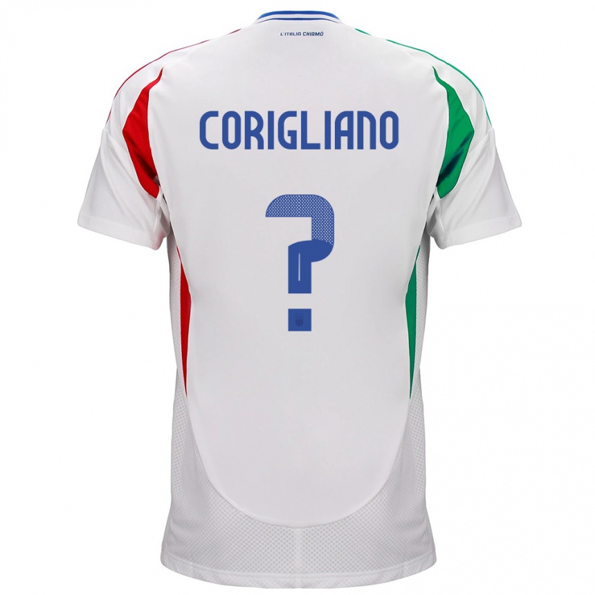 Kids Football Italy Thomas Corigliano #0 White Away Jersey 24-26 T-Shirt