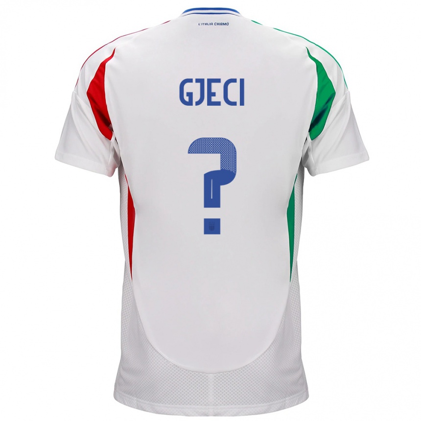 Kids Football Italy Delis Gjeci #0 White Away Jersey 24-26 T-Shirt