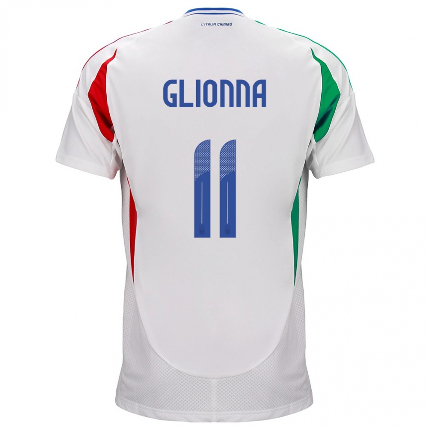 Kids Football Italy Benedetta Glionna #11 White Away Jersey 24-26 T-Shirt