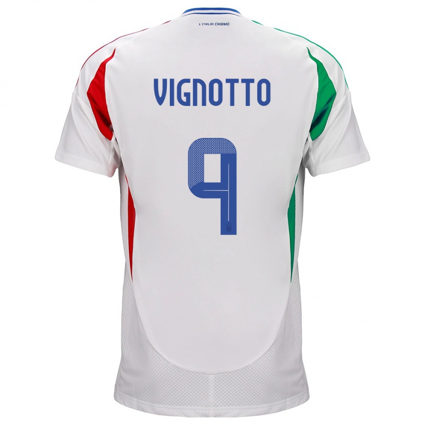 Kids Football Italy Elisabetta Vignotto #9 White Away Jersey 24-26 T-Shirt