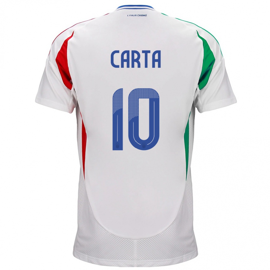 Kids Football Italy Antonella Carta #10 White Away Jersey 24-26 T-Shirt