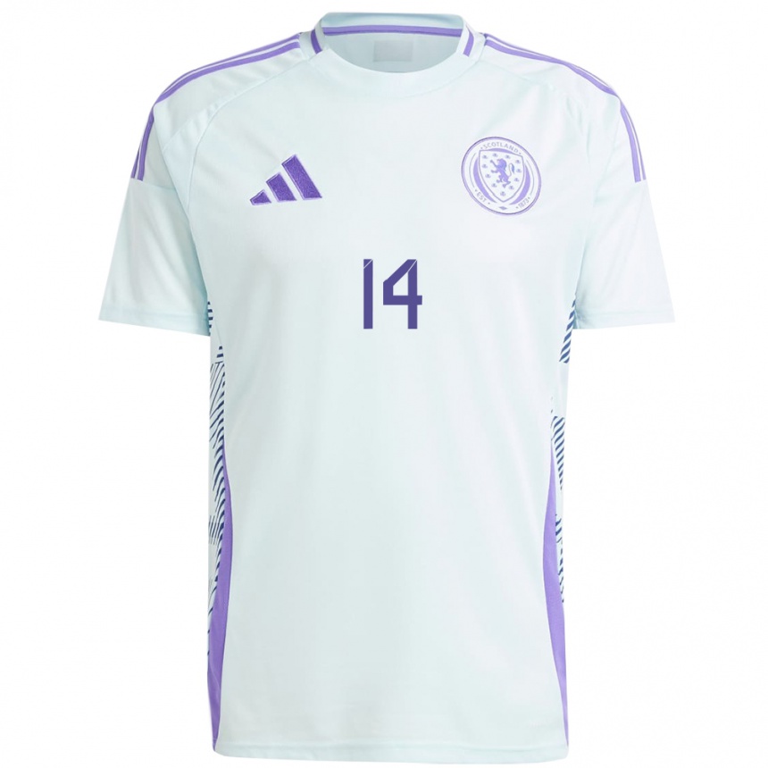 Kids Football Scotland Billy Gilmour #14 Light Mint Blue Away Jersey 24-26 T-Shirt