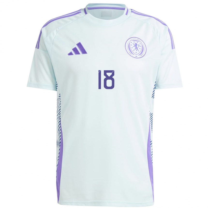 Kids Football Scotland Lewis Ferguson #18 Light Mint Blue Away Jersey 24-26 T-Shirt