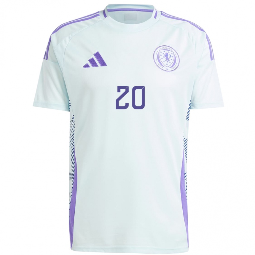 Kids Football Scotland Ryan Jack #20 Light Mint Blue Away Jersey 24-26 T-Shirt