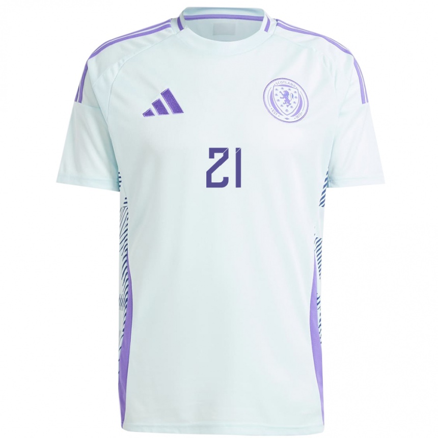 Kids Football Scotland Robby Mccrorie #21 Light Mint Blue Away Jersey 24-26 T-Shirt