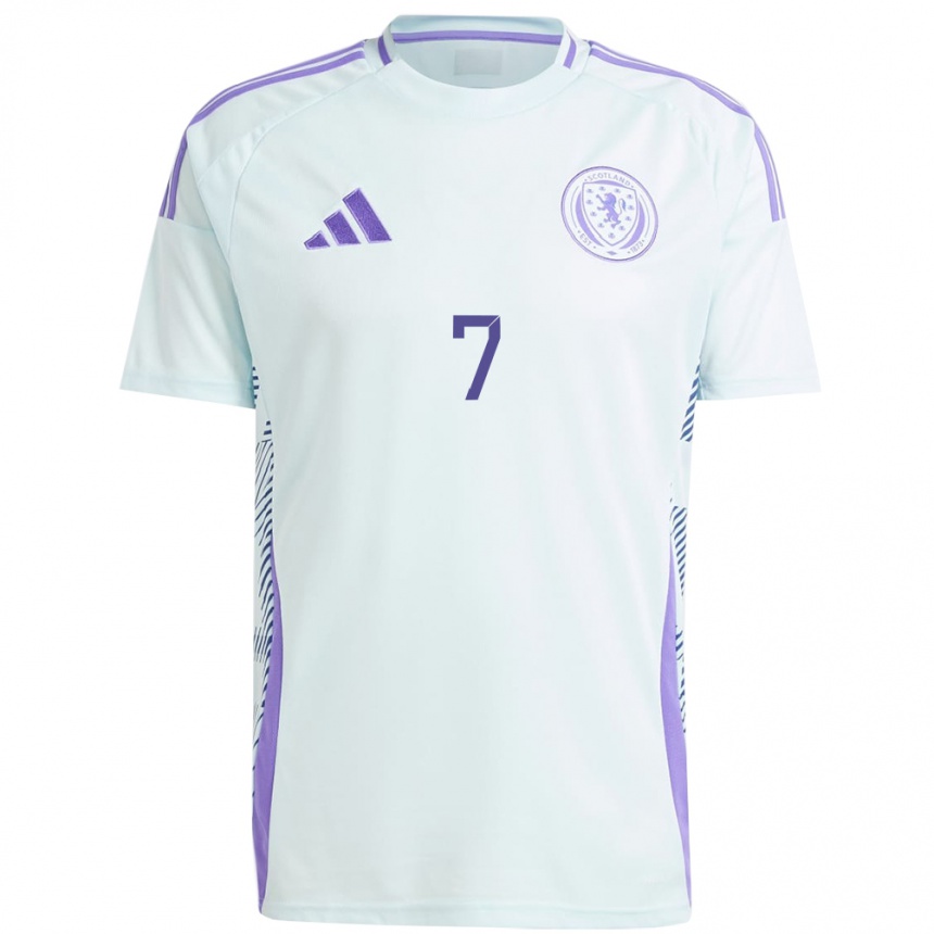 Kids Football Scotland John Mcginn #7 Light Mint Blue Away Jersey 24-26 T-Shirt