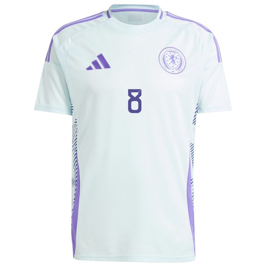 Kids Football Scotland Samantha Kerr #8 Light Mint Blue Away Jersey 24-26 T-Shirt