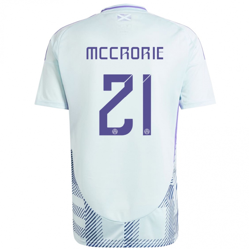 Kids Football Scotland Robby Mccrorie #21 Light Mint Blue Away Jersey 24-26 T-Shirt