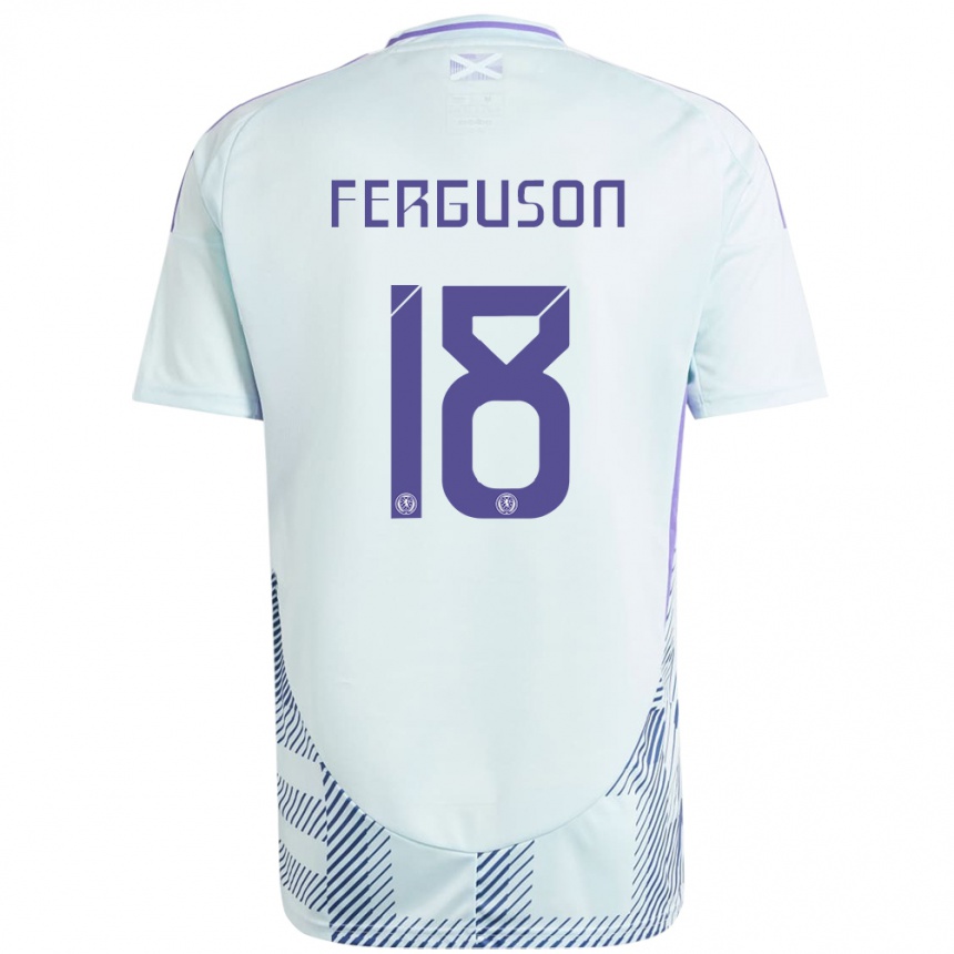 Kids Football Scotland Lewis Ferguson #18 Light Mint Blue Away Jersey 24-26 T-Shirt