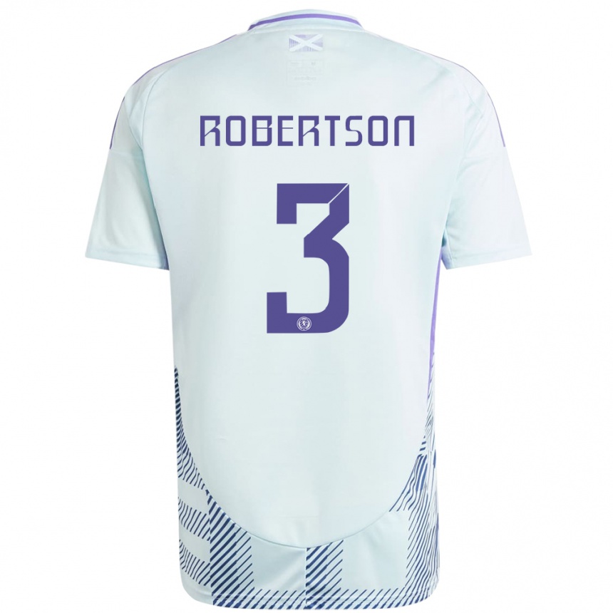 Kids Football Scotland Andrew Robertson #3 Light Mint Blue Away Jersey 24-26 T-Shirt