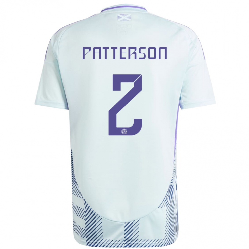 Kids Football Scotland Nathan Patterson #2 Light Mint Blue Away Jersey 24-26 T-Shirt