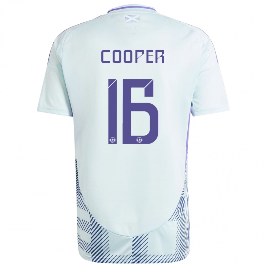 Kids Football Scotland Liam Cooper #16 Light Mint Blue Away Jersey 24-26 T-Shirt