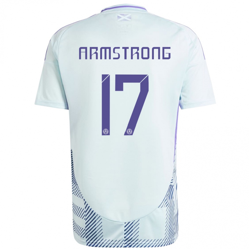 Kids Football Scotland Stuart Armstrong #17 Light Mint Blue Away Jersey 24-26 T-Shirt