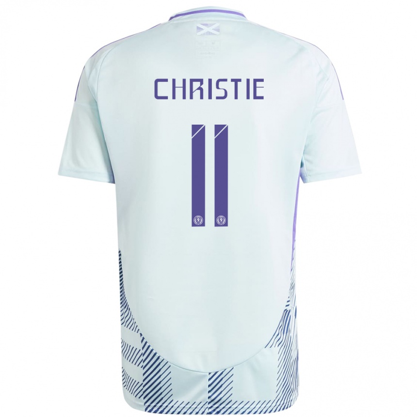 Kids Football Scotland Ryan Christie #11 Light Mint Blue Away Jersey 24-26 T-Shirt