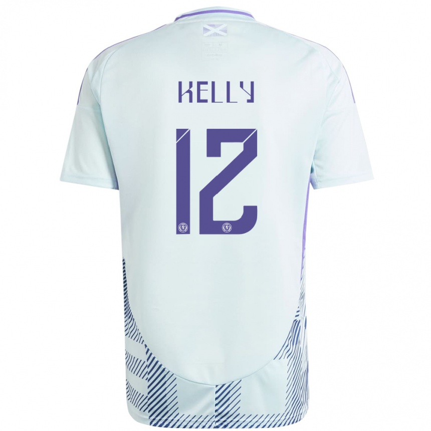 Kids Football Scotland Liam Kelly #12 Light Mint Blue Away Jersey 24-26 T-Shirt