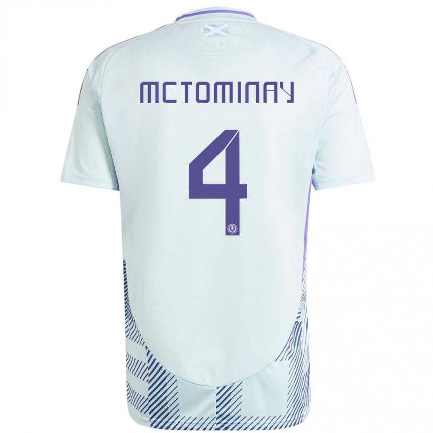 Kids Football Scotland Scott Mctominay #4 Light Mint Blue Away Jersey 24-26 T-Shirt