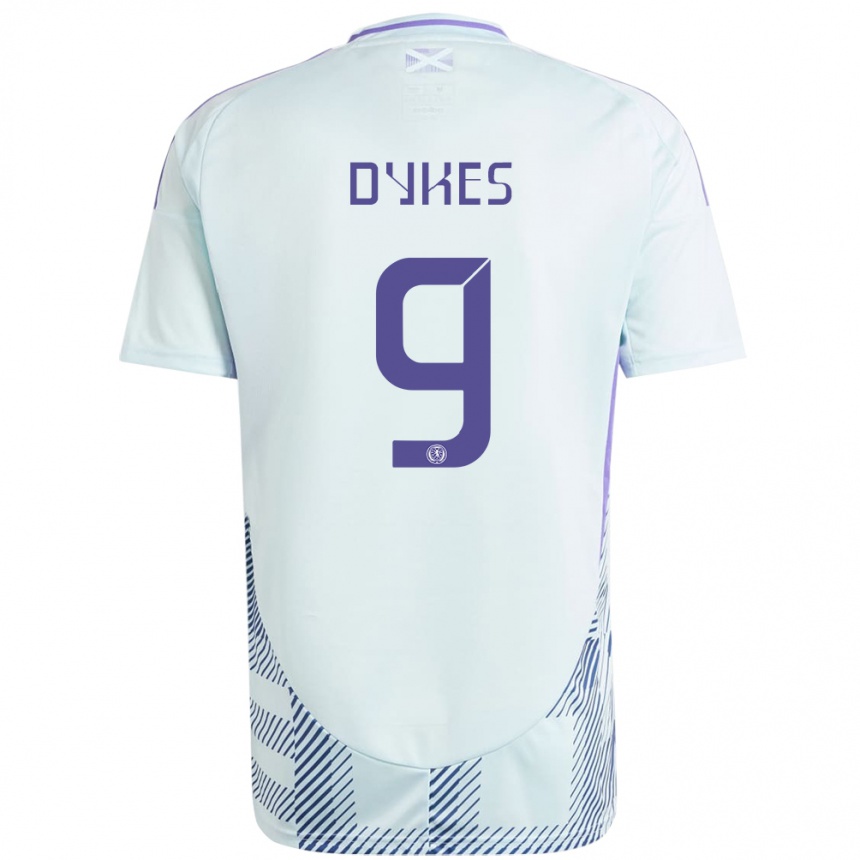 Kids Football Scotland Lyndon Dykes #9 Light Mint Blue Away Jersey 24-26 T-Shirt